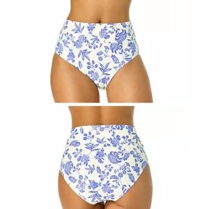 Catalina 3X High-Waist Blue Floral Bikini Bottoms UPF50+ NWT Swim